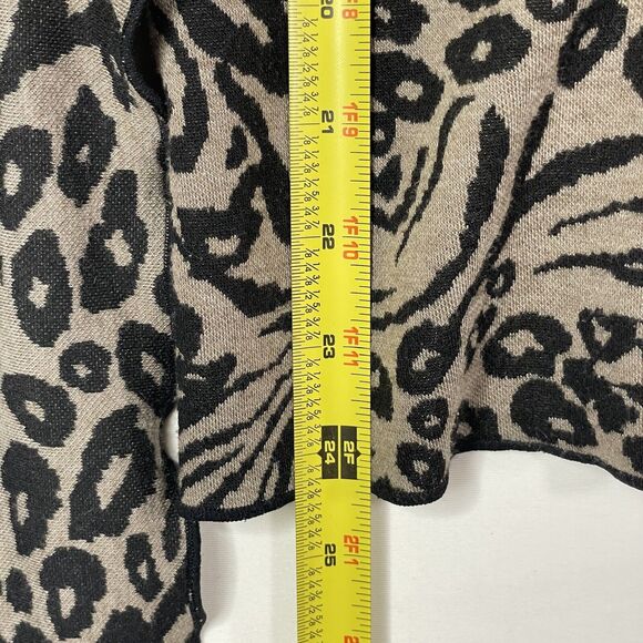 Susan Bristol Womens Jacket Brown Animal Cheetah XL Knit Belted Lined Mob Wife - Picture 13 of 16